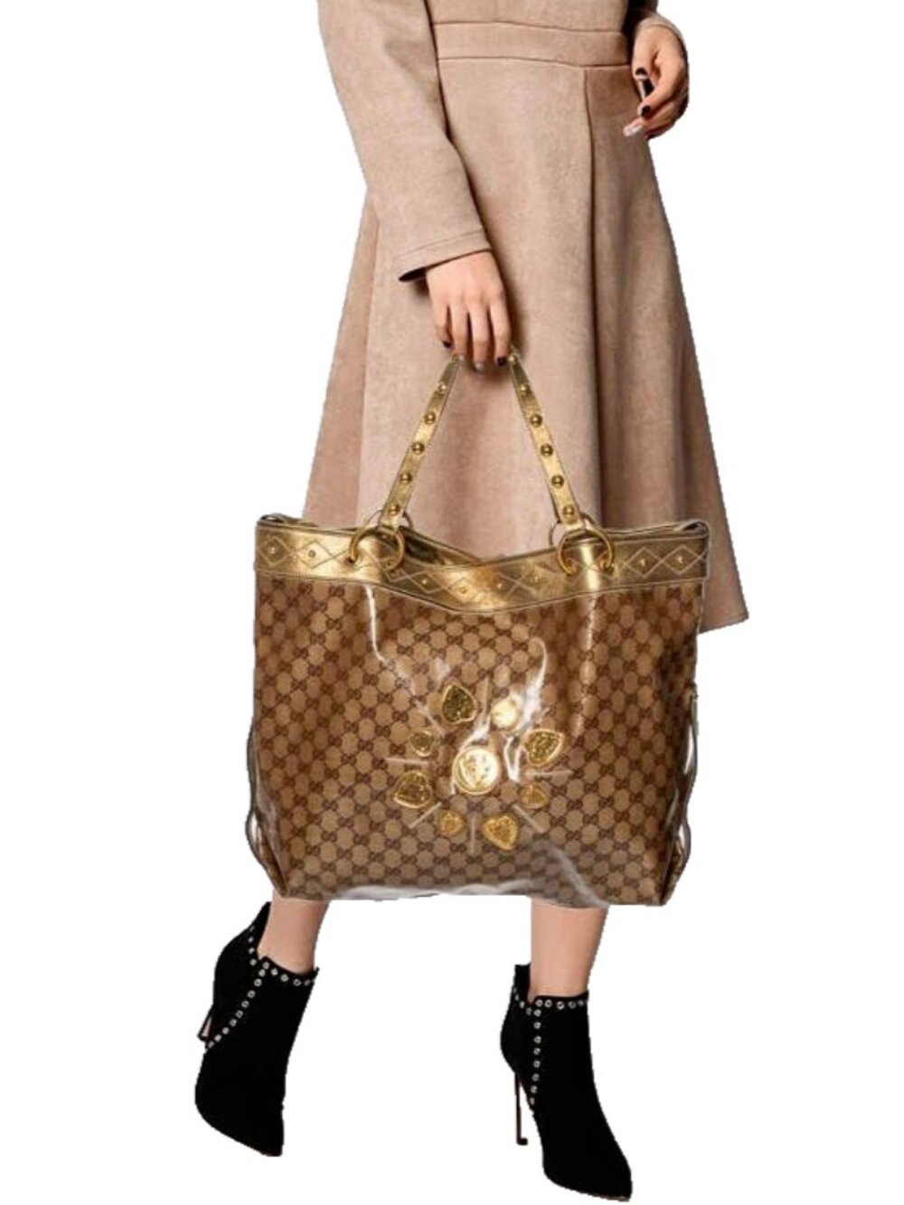 Gucci Babouska Hysteria ~ GG Monogram Crystal Coated Large Tote Bag ****READ***